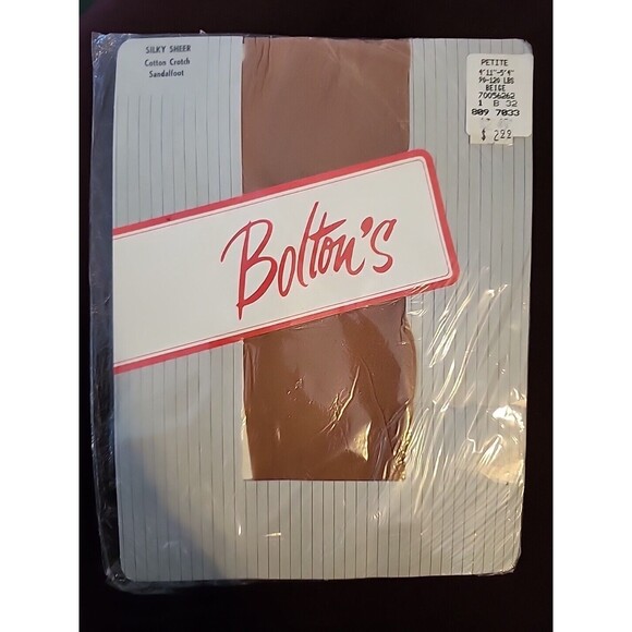 Vtg NOS Bolton's Silky Sheer Pantyhose Petite 4'11"-5'4" BEIGE, 90-120 lbs Hose - Picture 2 of 7
